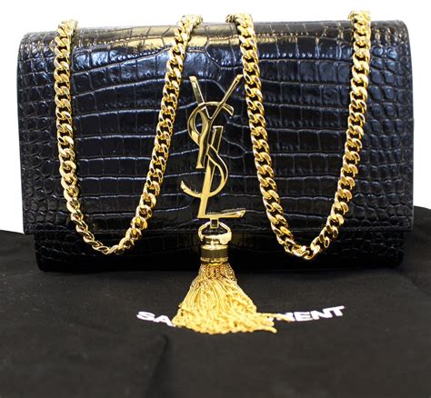 ysl black bag gold chain|ysl black purse gold chain.